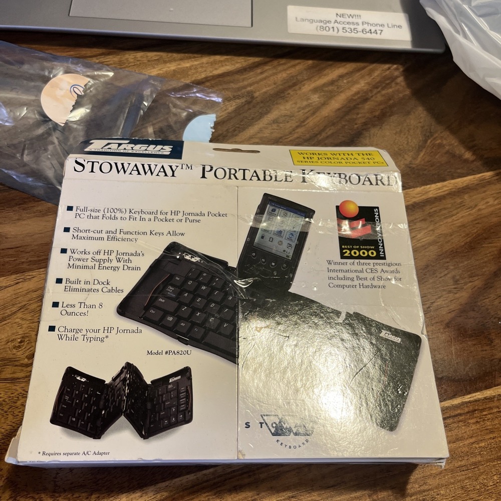 Vintage Targus Stowaway Portable Keyboard PA820U HP Jornada 540 Series PDA